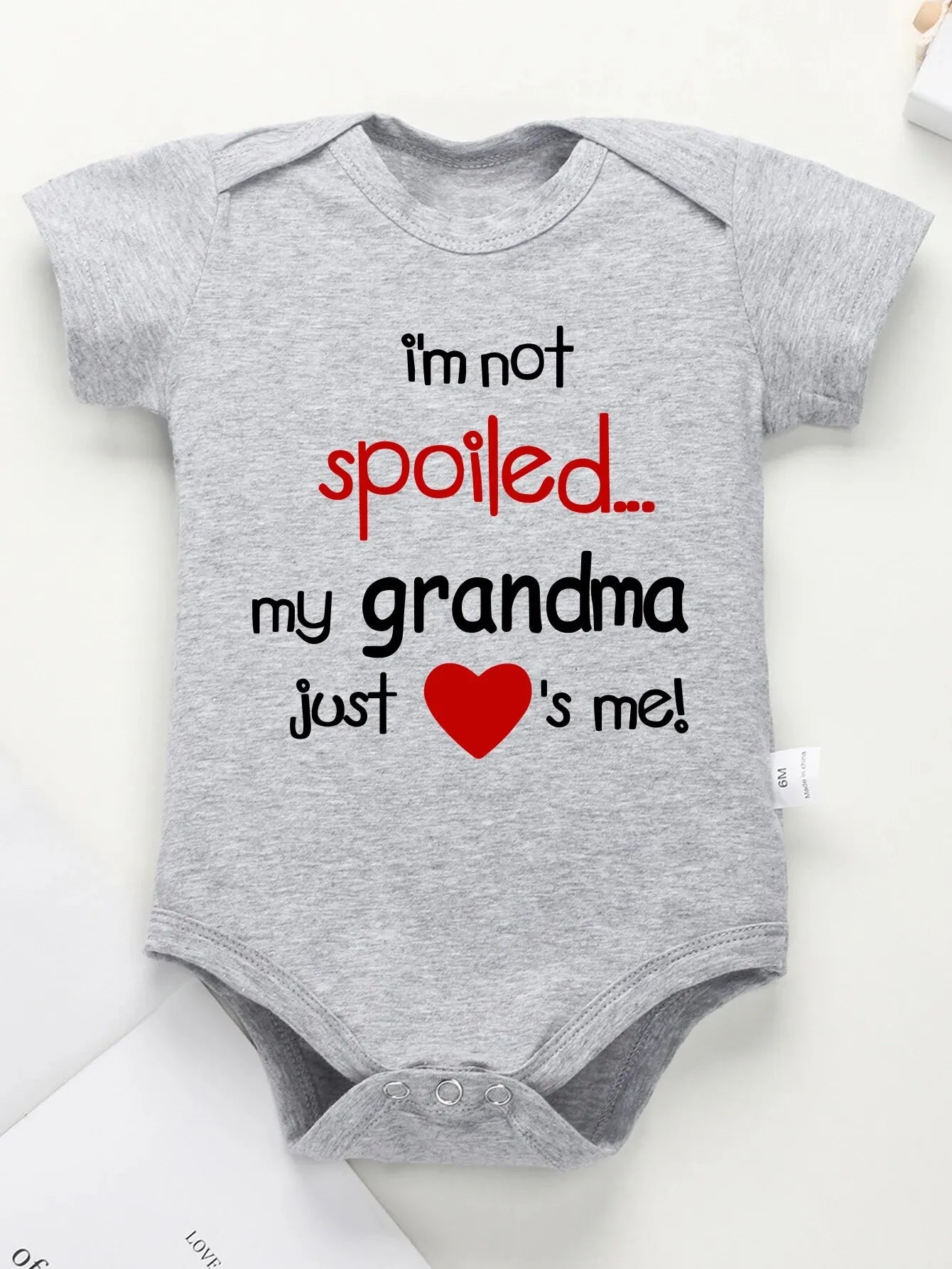 Newborn Baby Boys And Girls Casual Cute Onesie With "I'm Not Spoiled My Grandpa Just Love Me"