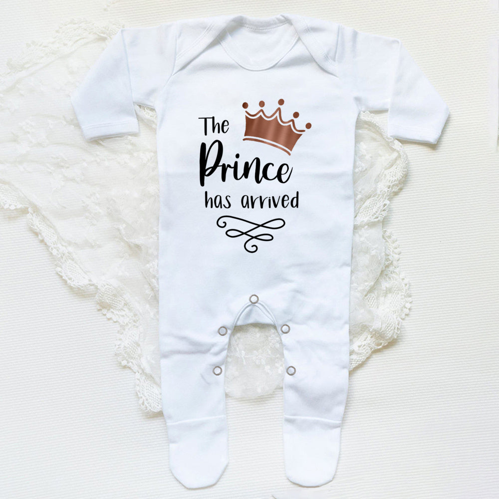 Newborn Baby Boy  Coming Home 'The Prince Has Arrived' Romper
