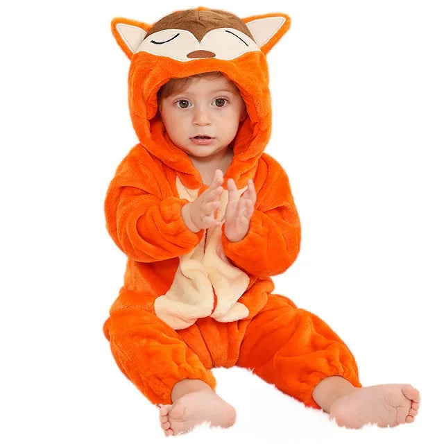 Winter Baby Rompers for Girls and Boys – Hooded Flannel Toddler Infant Overall Jumpsuit Costume (0M-1Years)