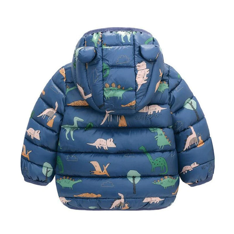 Lightweight Hooded Down Jacket for Boys and Girls – Warm Zippered Outerwear for Autumn and Winter (Ages 1-5)