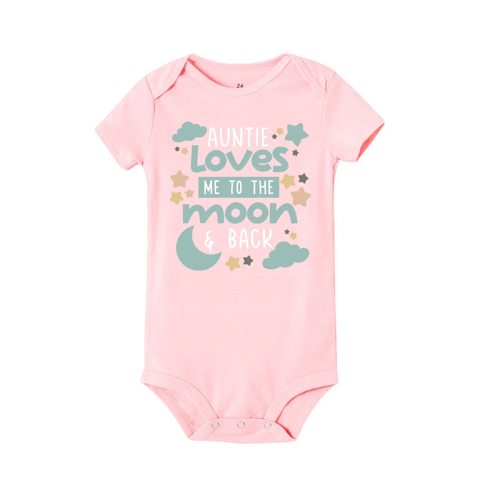 Newborn Bodysuits 'Auntie Loves Me To The Moon Back