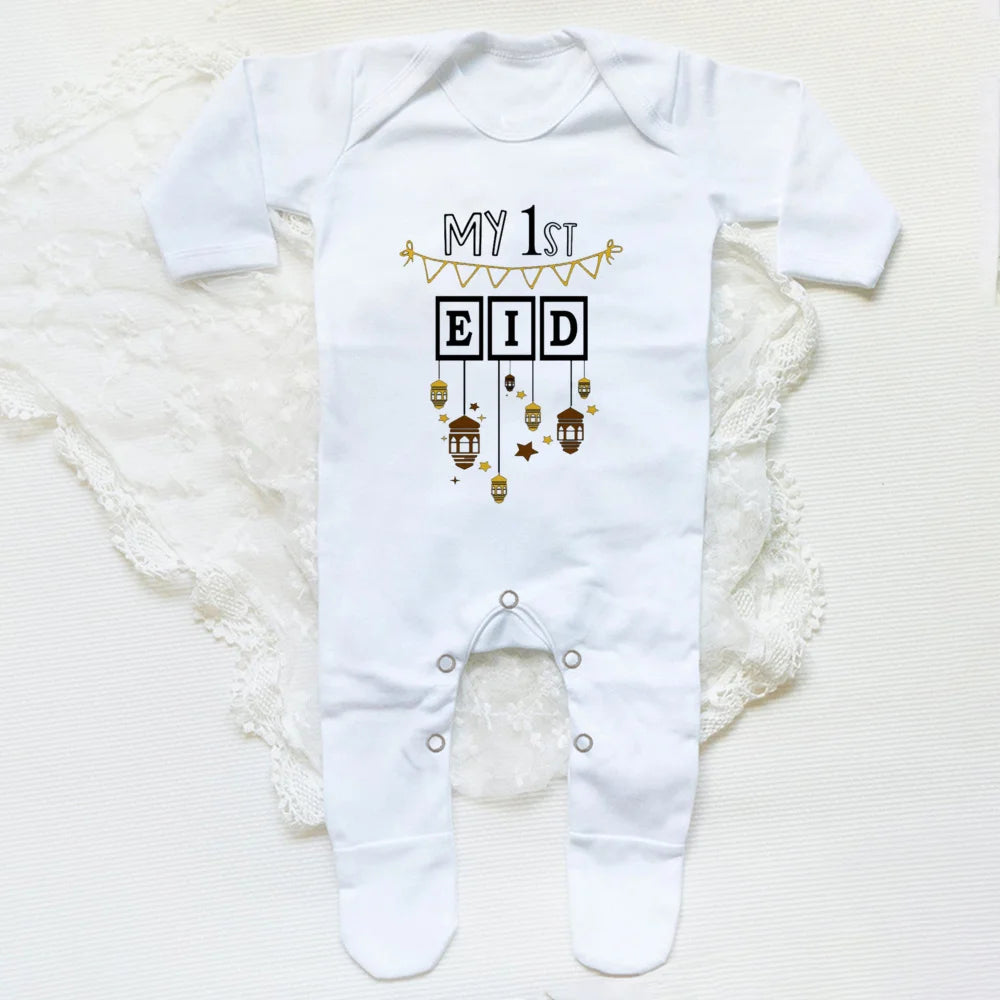 Newborn Baby Long Sleeve Romper 'My First Eid Ramadan'