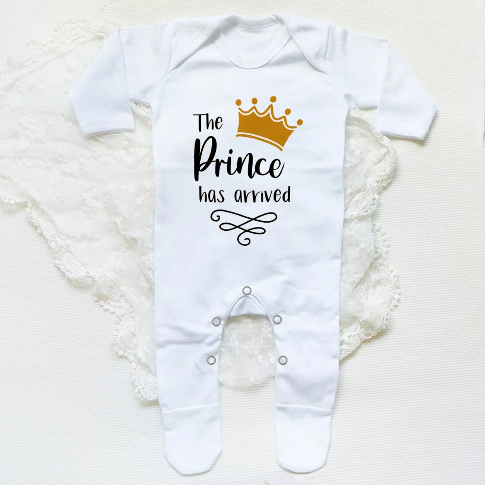 Newborn Baby Boy  Coming Home 'The Prince Has Arrived' Romper