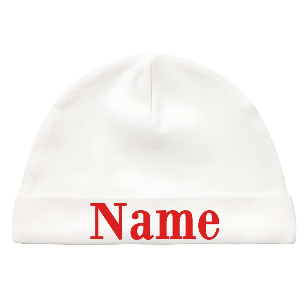 Personalize Baby Beanies Caps Newborn Hospital Hat Monogram Infant Cotton Windproof Hats Custom Name Headwear Baby Shower Gifts